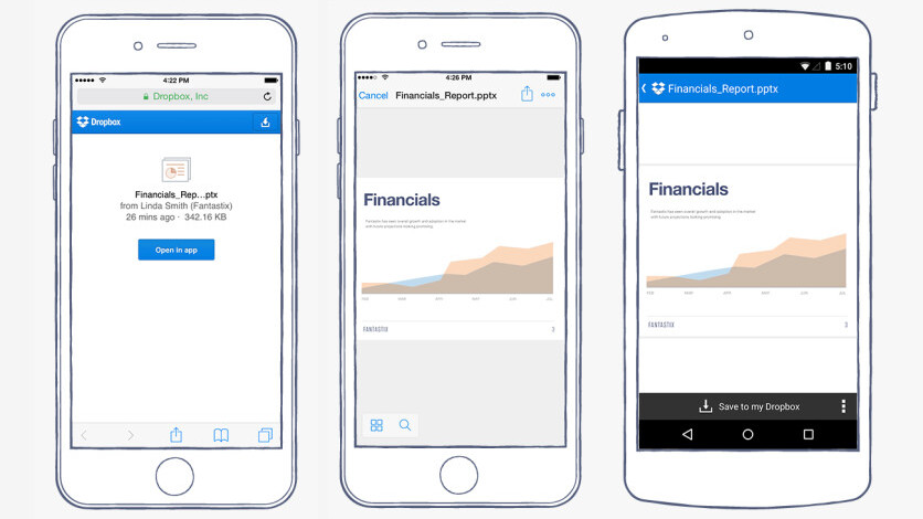 Dropbox now lets you open shared links directly in Android and iOS apps