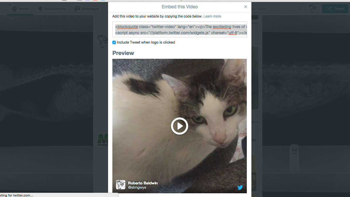 Twitter introduces video embeds for sites