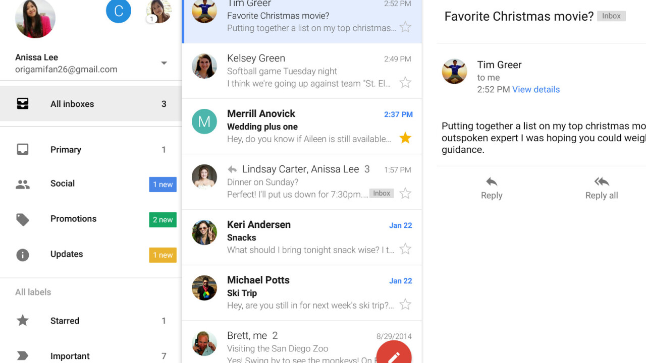 Gmail for Android now lets you check all your accounts in a single inbox