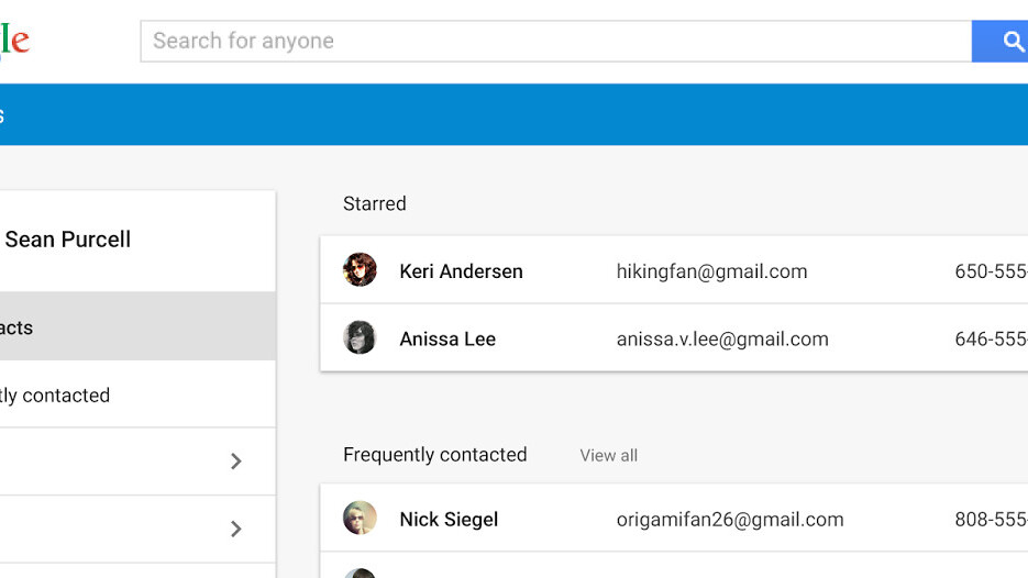 Google revamps Contacts with new design, integrates emails and meetings