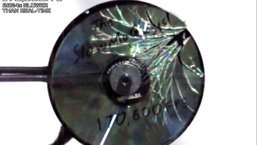 Here’s a video of a CD shattering at 170,600 FPS because why not