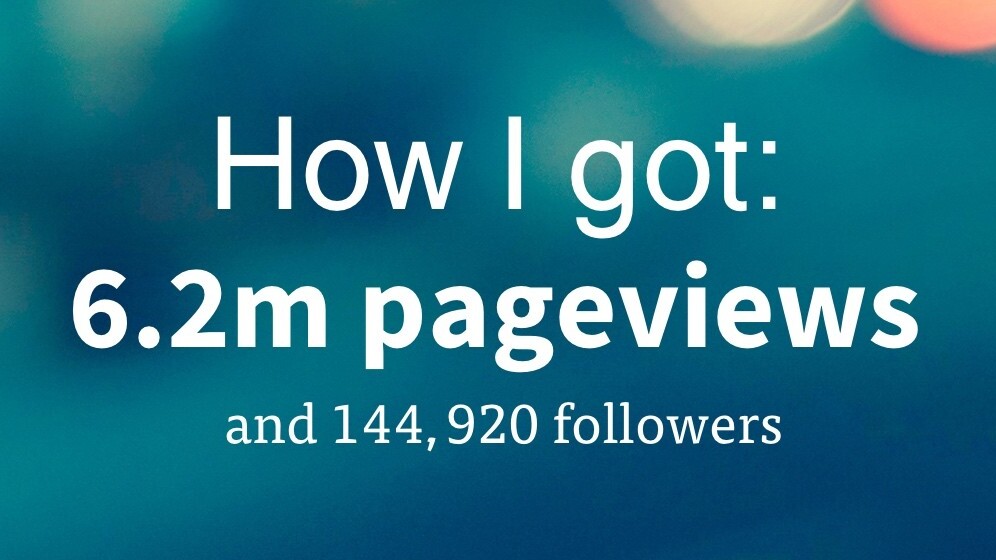 How I got 6.2 million pageviews and 144,920 followers