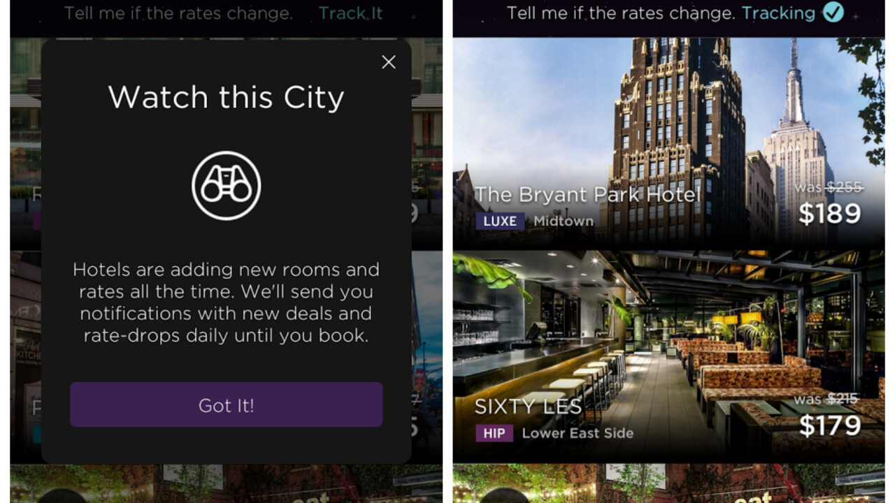 HotelTonight introduces rate tracking and brings back tabs in latest iOS update