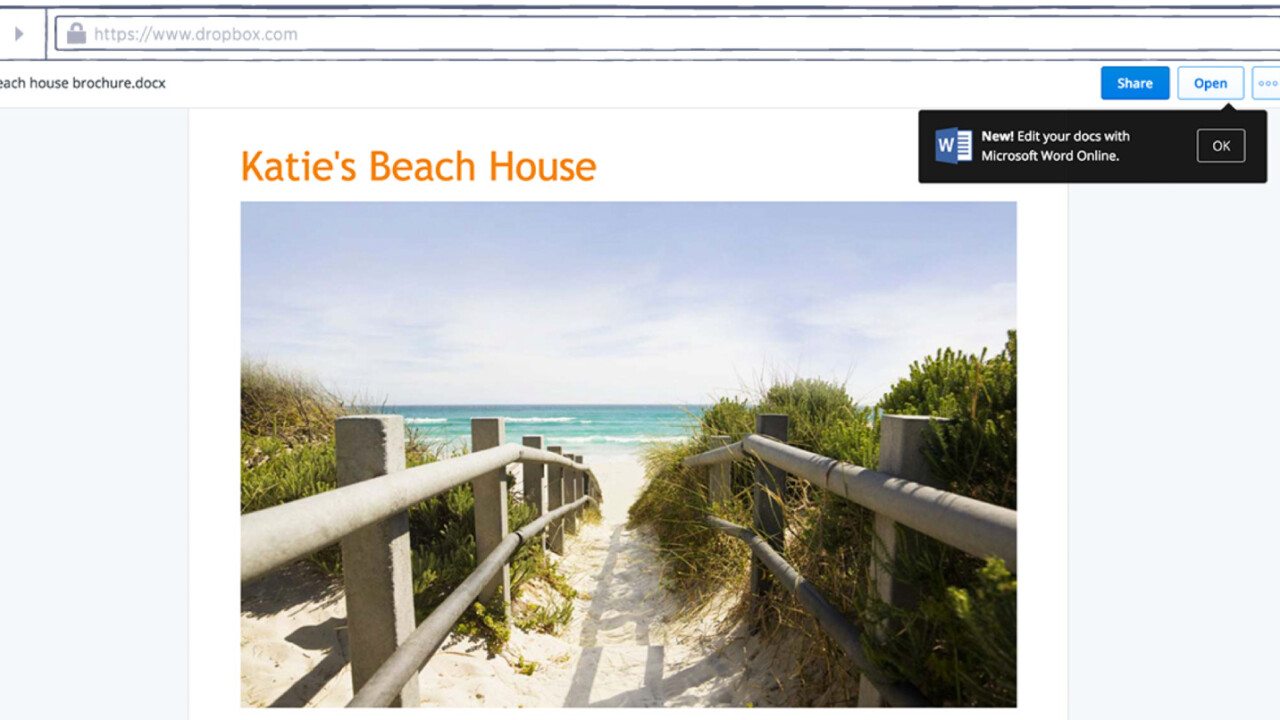 Dropbox now lets non-business users edit Microsoft Office Online files