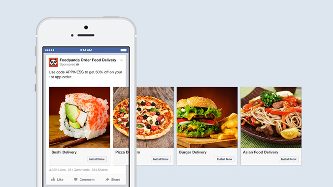 Facebook is bringing carousel ads to its mobile install links