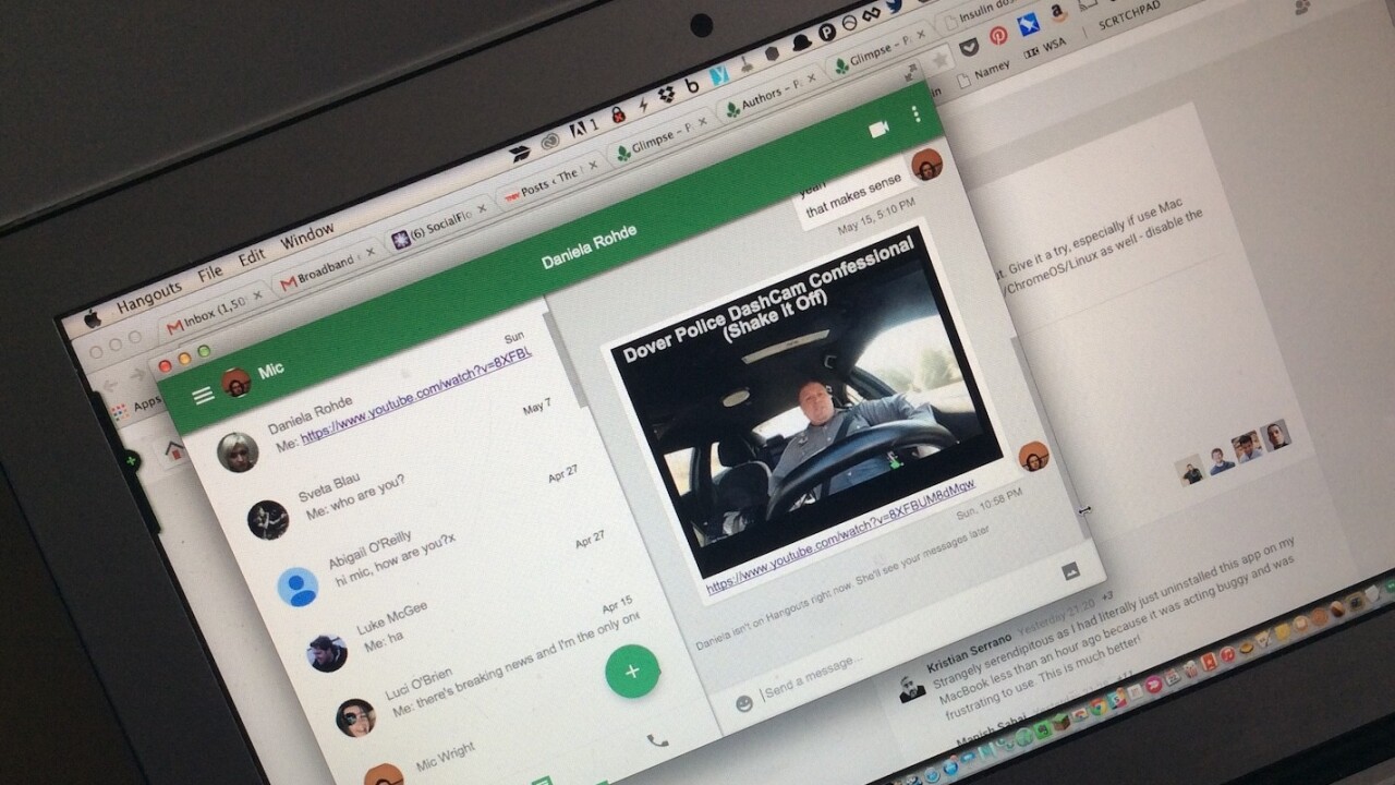 Google Hangouts Chrome app update makes it useful on a Mac, good for every other platform too