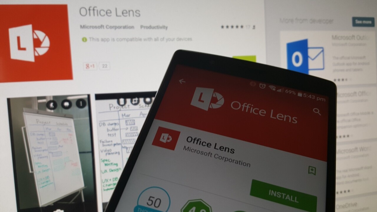 Microsoft’s Office Lens scanner for Android exits preview, heads to Google Play Store