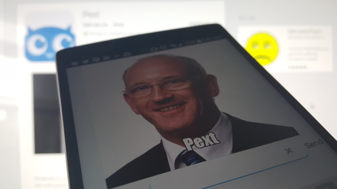 Pext makes it easy to create and send custom memes in your messages