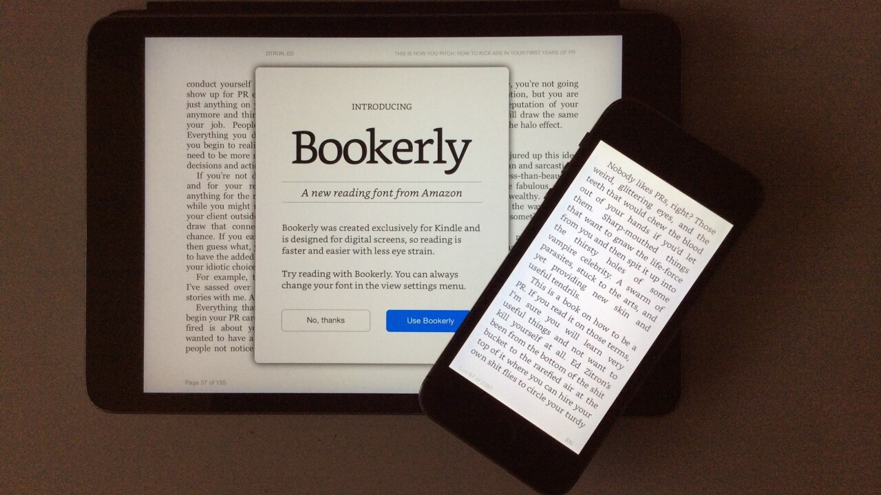 Amazon’s custom e-reading font Bookerly has come to Kindle for iOS