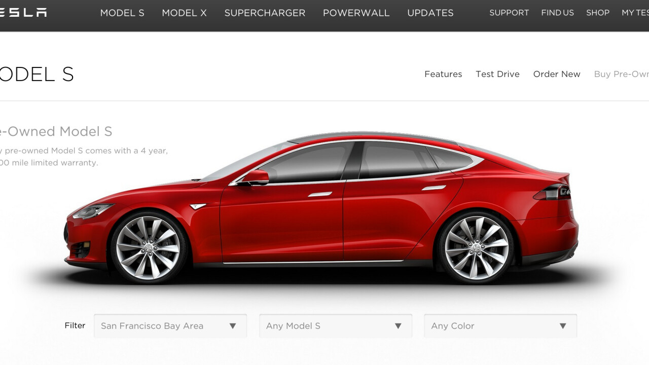 Now you can buy a pre-owned Tesla Model S from the company’s new online marketplace