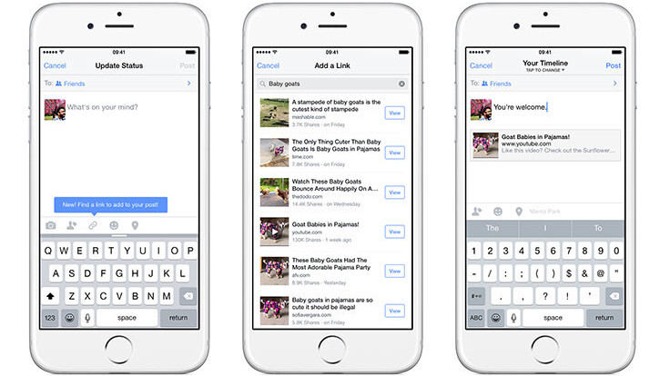 Facebook for iOS now lets you find and share Web links without leaving the app