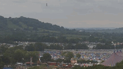 Glastonbury cam from the BBC gives you a bird’s eye view of the festival