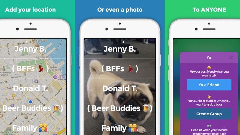 Yo for iOS now lets you share pictures, even with groups