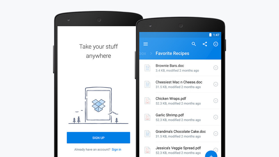 Dropbox for Android gets Material Design and space-saving direct photo uploads