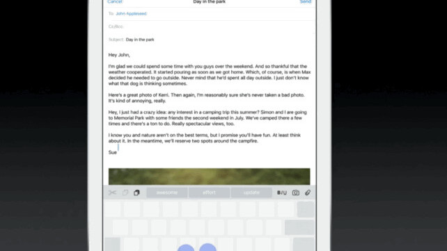 Apple is making iOS 9 work better on iPad, adding multitasking