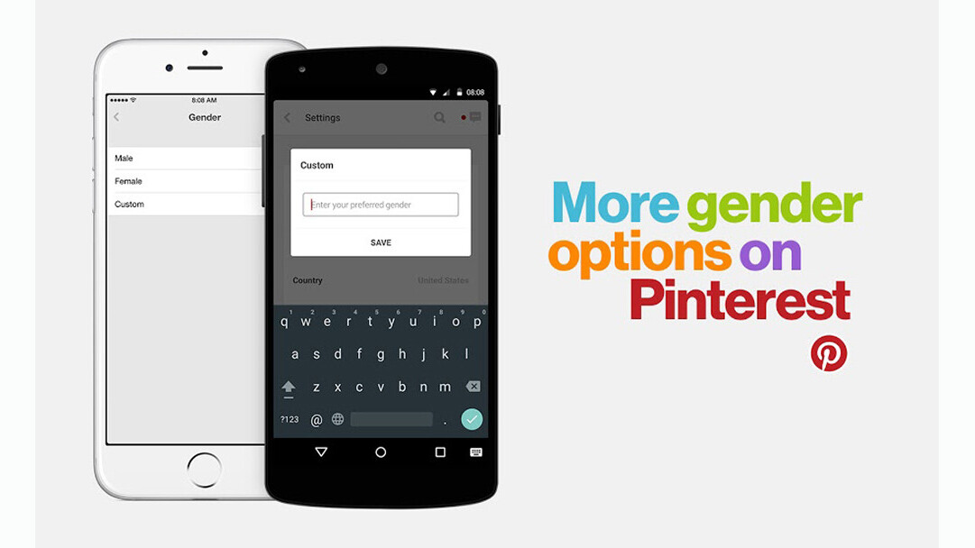 On Pinterest, you’re no longer confined to choosing ‘male’ or ‘female’ as your gender