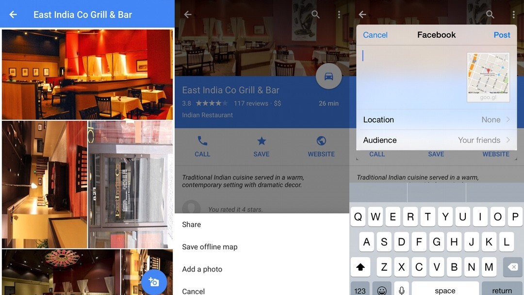 Google Maps iOS update now lets you share locations on Facebook and Messenger