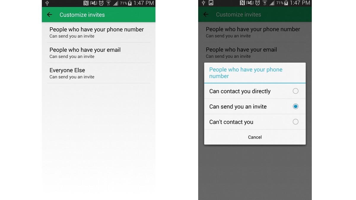 Google Hangouts gives users more control over how they’re contacted by others