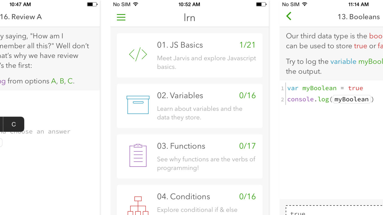 Lrn for iOS is the app that will get you learning to code