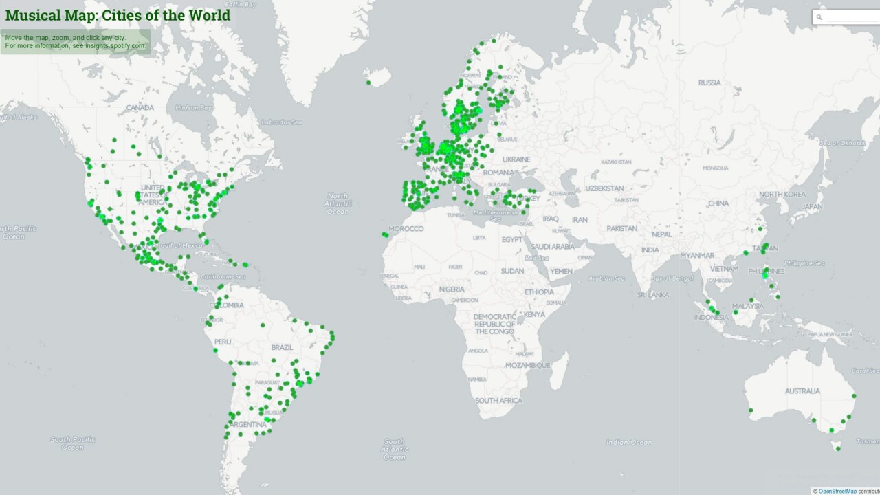 Spotify’s Music Map lets you listen to local tastes from around the world