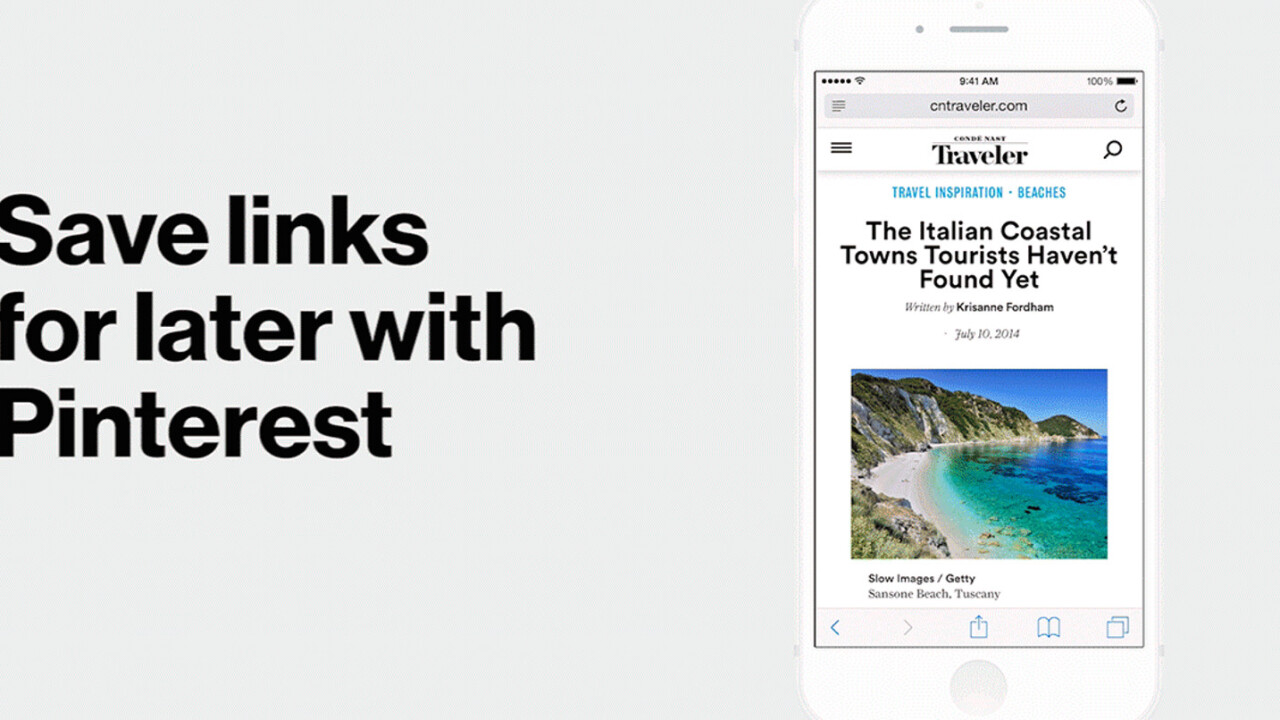 Pinterest on iPhone now has a simple-to-use Pin button