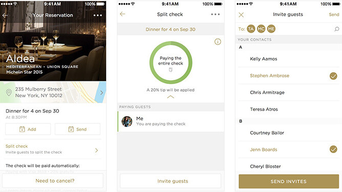 Restaurant-booking app Reserve now lets you automatically split the bill among friends