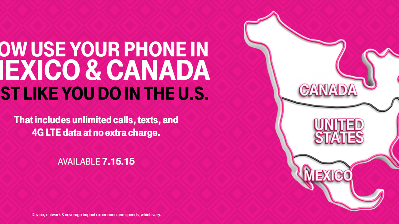 T-Mobile’s Simple Choice plans will soon include free roaming in Mexico and Canada