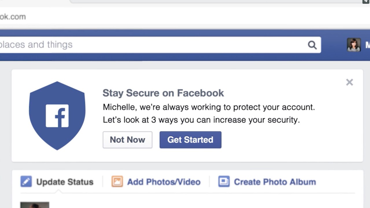 Facebook will now prompt you to go through a security checkup on your account