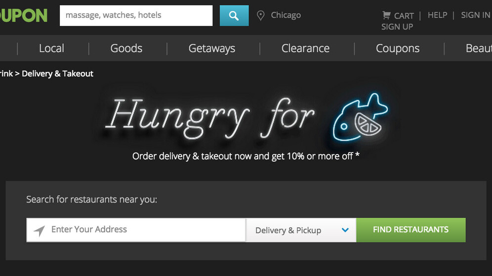 Groupon launched its own food delivery service to shield you from being coupon-shamed