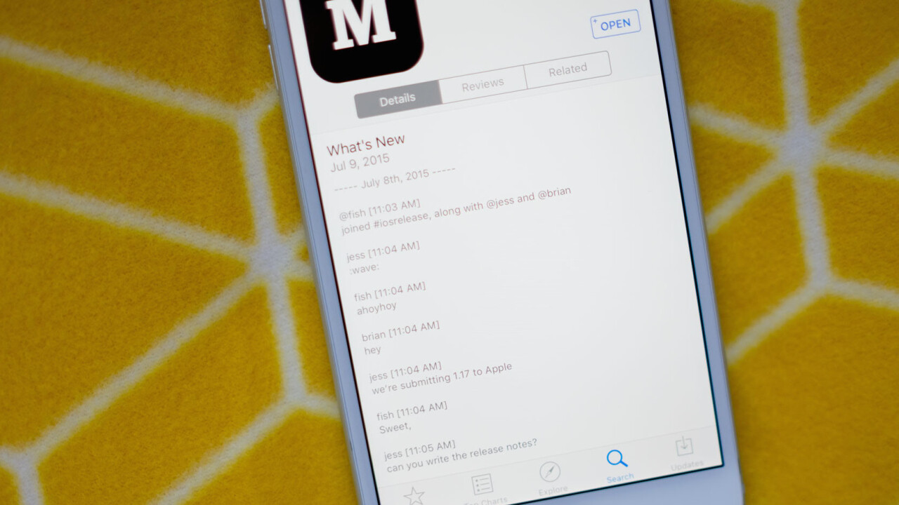 Medium’s iOS app update notes are just the developers’ Slack chat