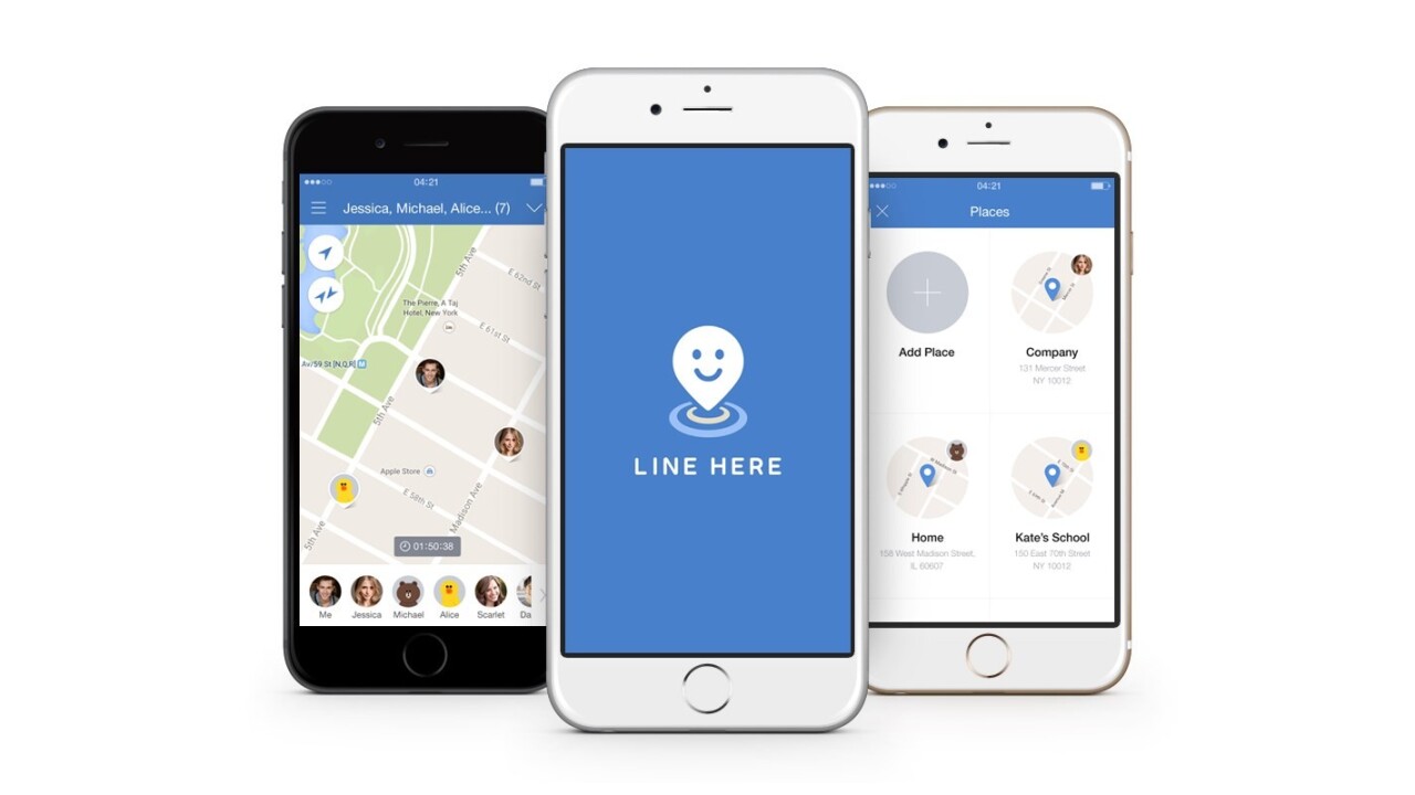 Line Here lets you keep tabs on your contacts’ locations