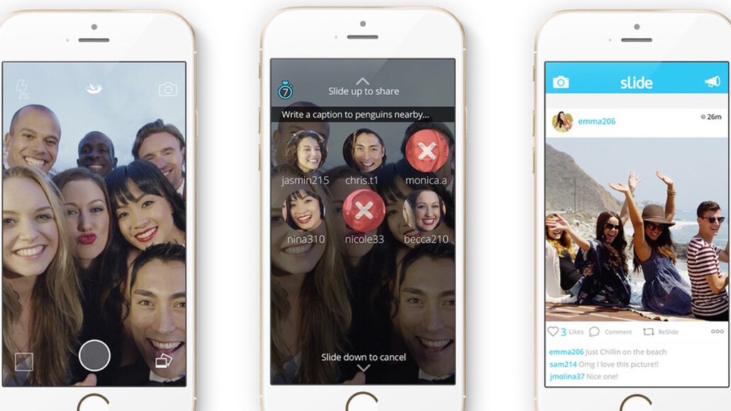 Slide for iOS lets you send pics to any user within 200 feet whether you know them or not