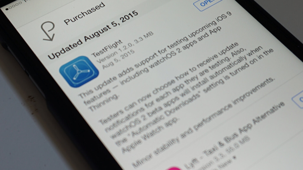 TestFlight update supports watchOS 2 apps and new iOS 9 features