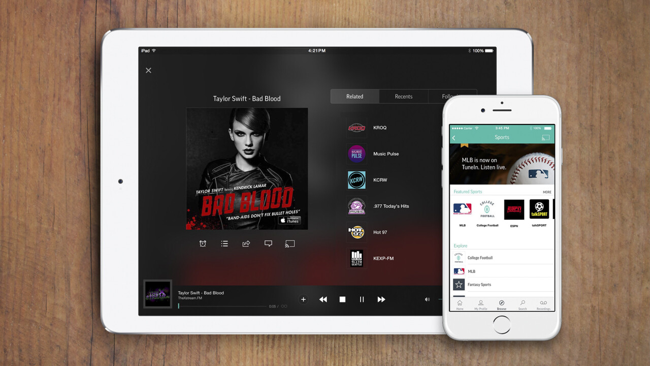 TuneIn’s new Premium tier removes the ads and introduces new sports and audiobook stations