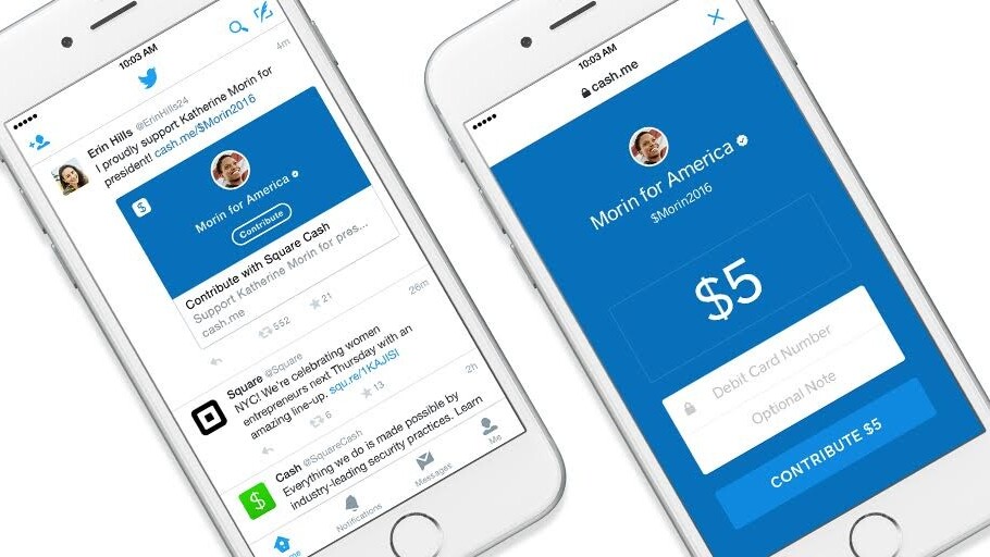 Square now lets you tweet political donations