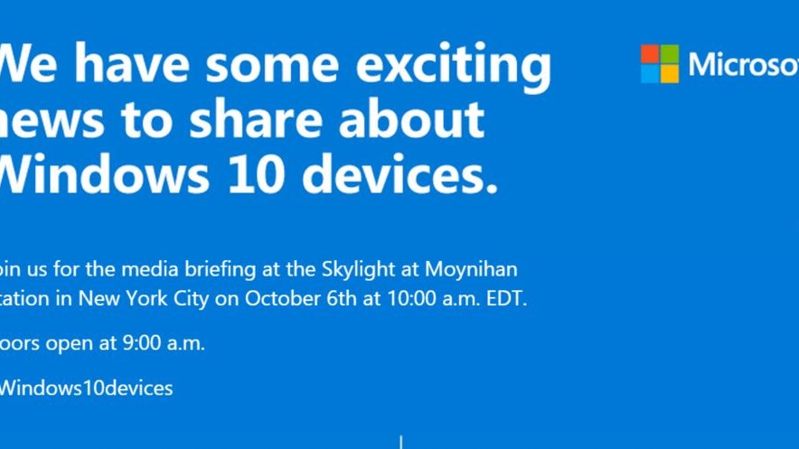 Microsoft to announce its next Windows 10 hardware on October 6