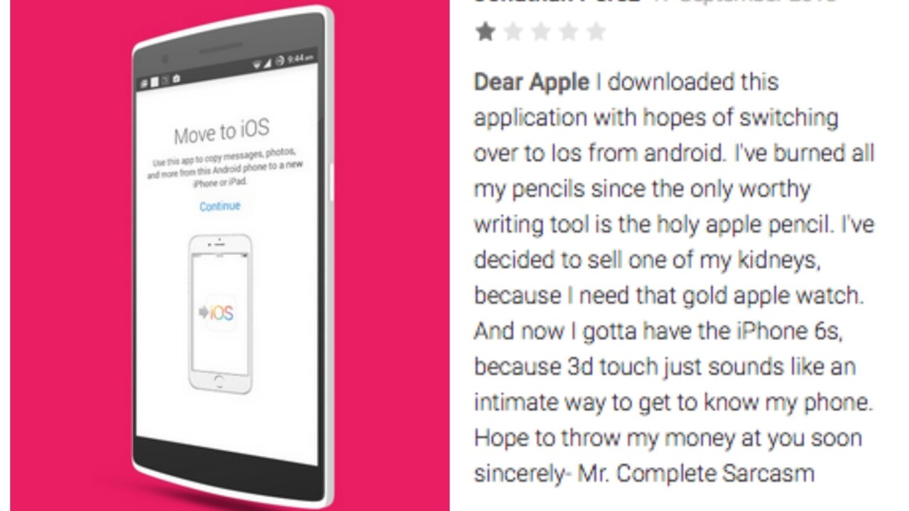 Apple’s ‘Move to iOS’ app is getting heckled on the Play Store