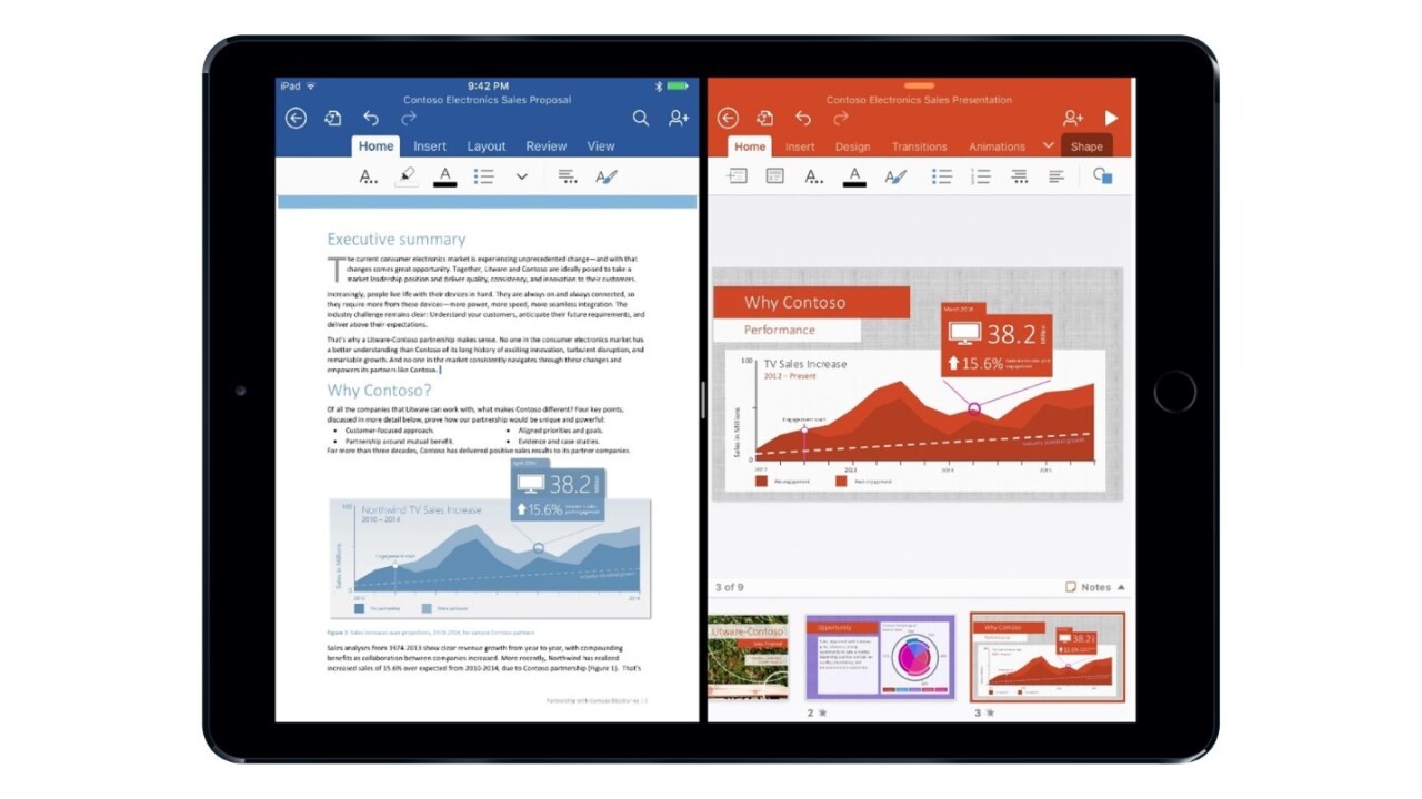Office apps for iOS 9 will let you multitask and mark up documents with a stylus