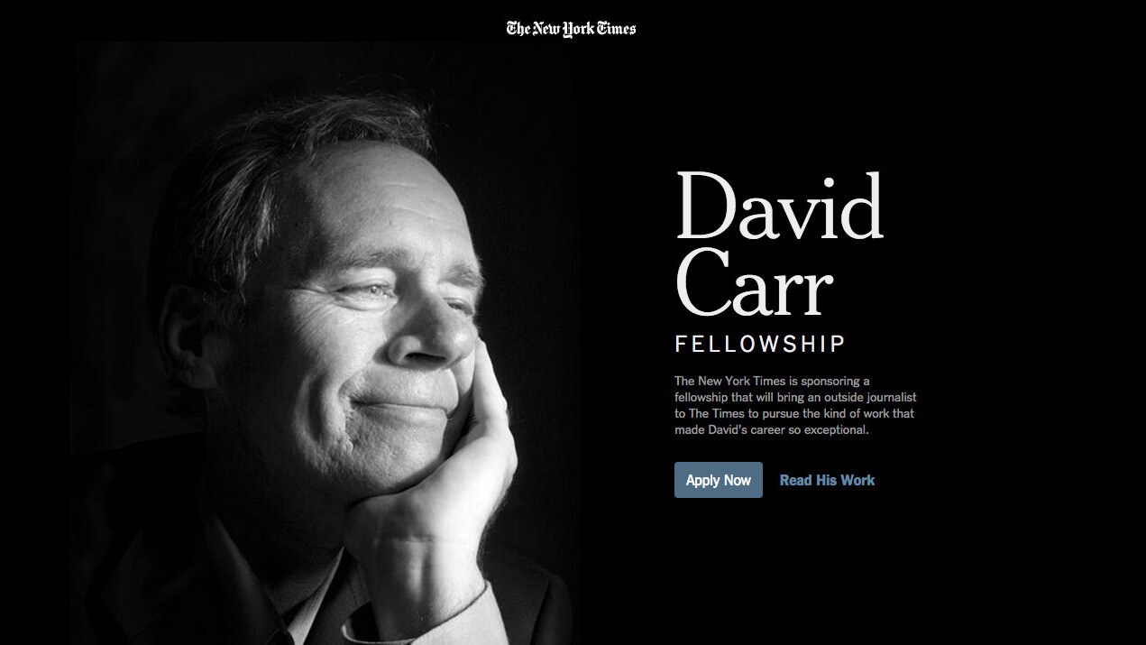 Honoring David Carr: NYT starts fellowship reflecting his belief in young writers