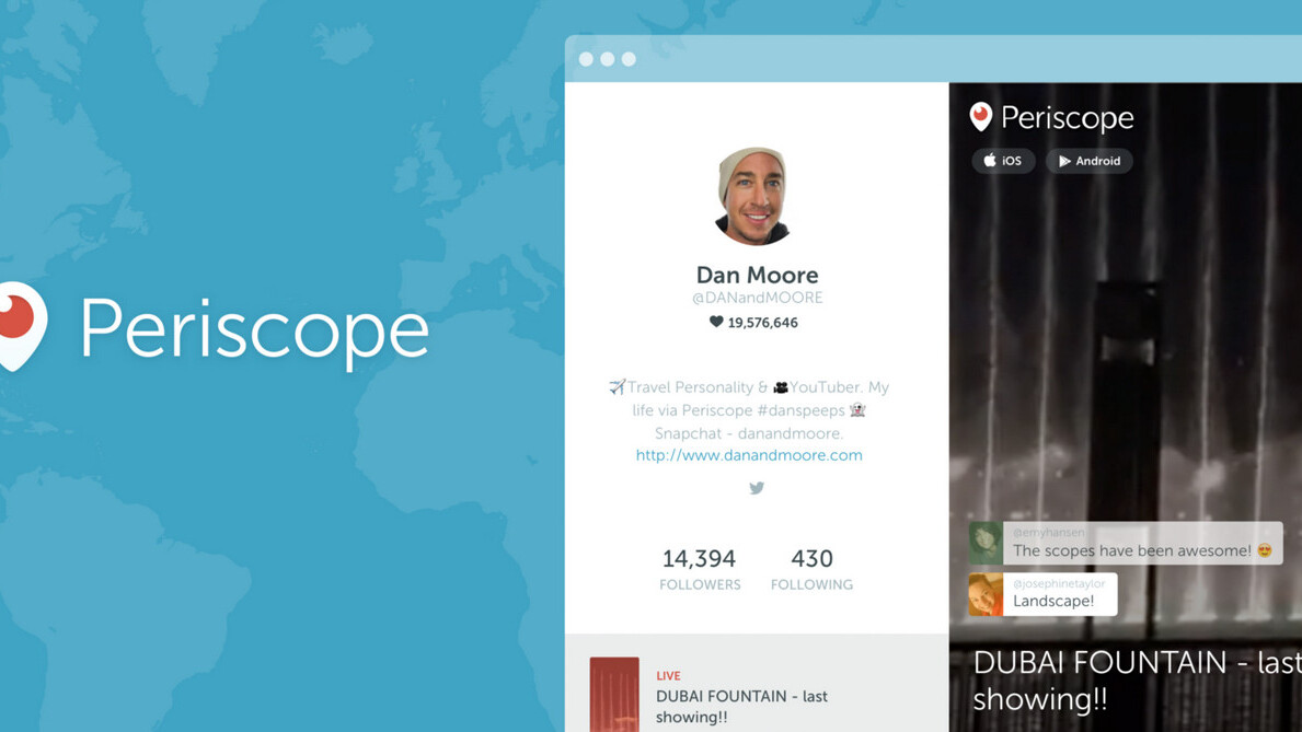 Periscope has introduced Web profiles