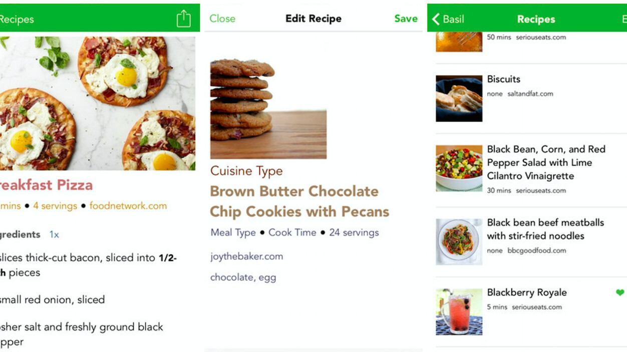 Basil for iPhone makes organizing recipes sleek and simple