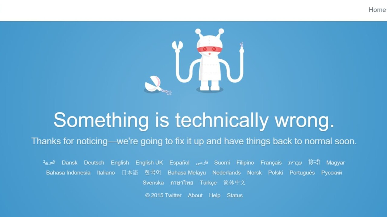 Twitter for the Web is down for many users [Update: We’re back!]