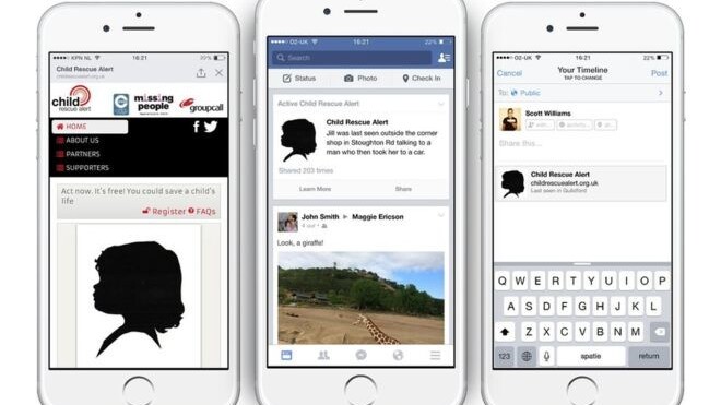 Facebook will now broadcast missing children alerts in the UK