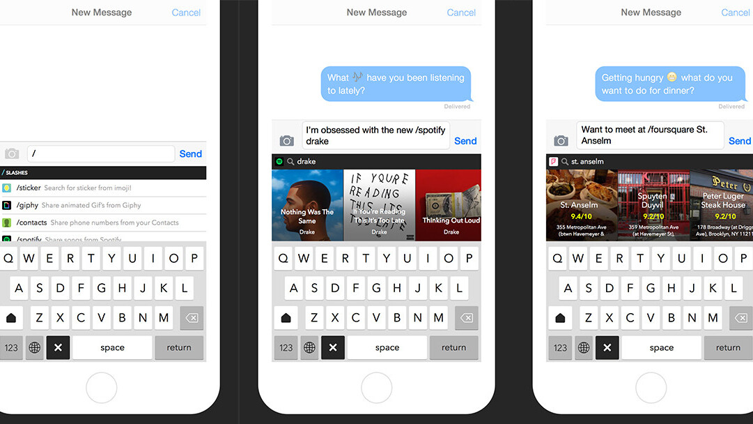 Slash Keyboard for iOS partners with popular Web services to share just about anything
