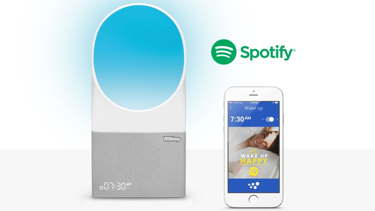 Withings’ alarm clock helps you sleep and wake with the help of light, sound and Spotify