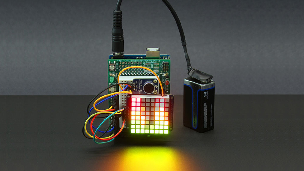 This DIY Arduino-based visualizer grooves to music playing around you
