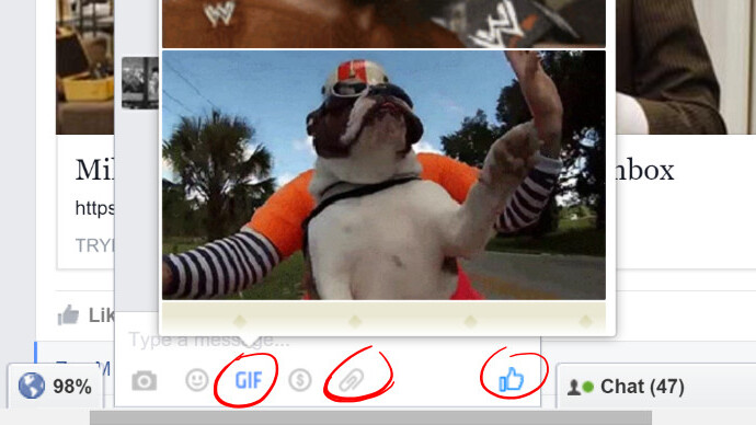 Facebook is adding a GIF-finder and attachment buttons to chat and Messenger