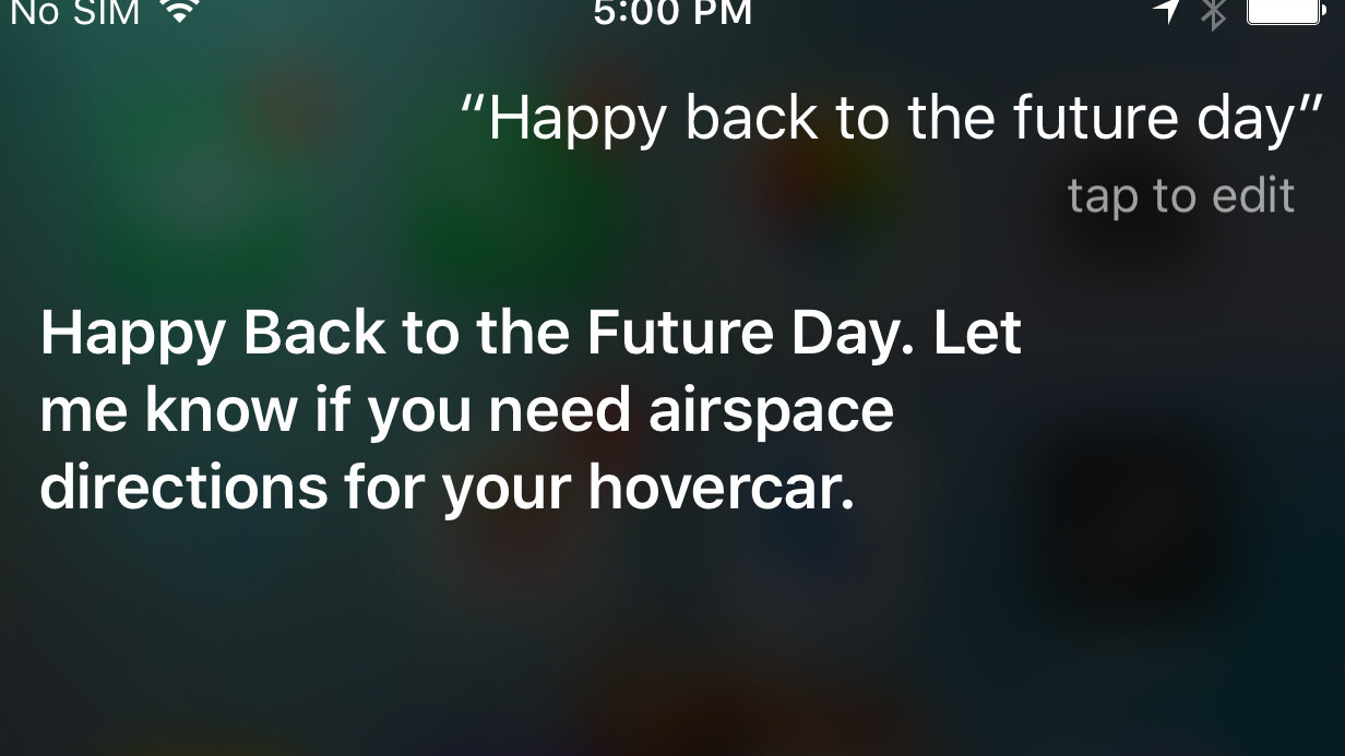 Siri knows all about Back to the Future Day