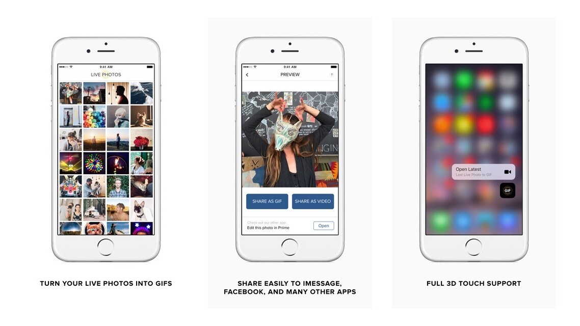 Live GIF turns Live Photos from an iPhone 6s or 6s Plus into looping GIFs