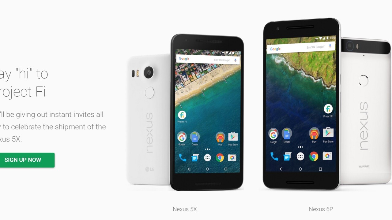 The Nexus 5X goes on sale and Google celebrates with ‘instant’ Project Fi invites